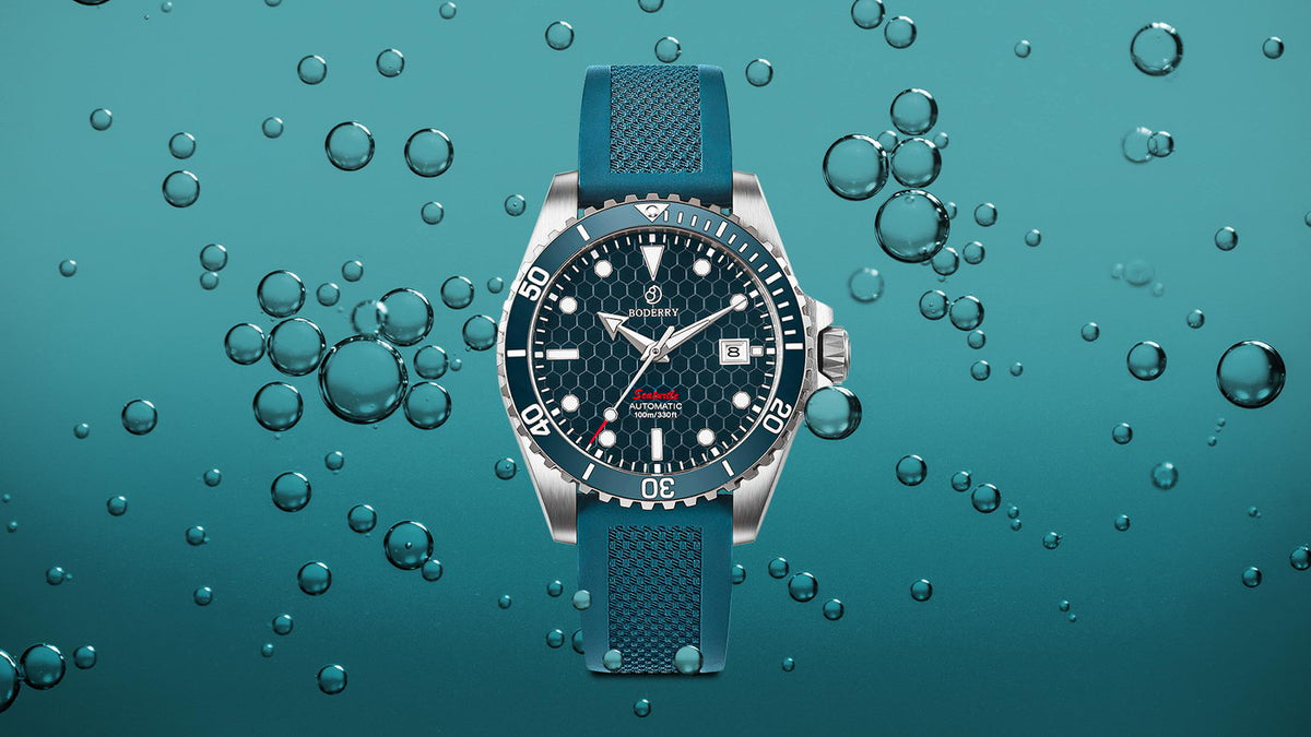 BODERRY's SEATURTLE dive watch, VOYAGER field watch, and STORM square skeleton watch series all use grade 2 titanium material.