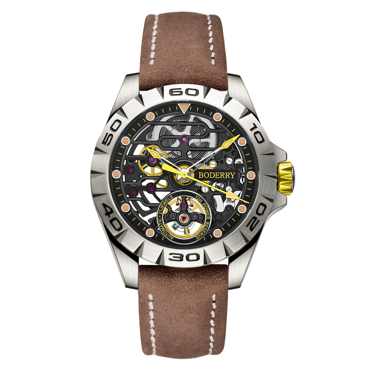 URBAN SKELETON V2.0 – 72H Power Reserve Titanium Automatic Watch | Yellow