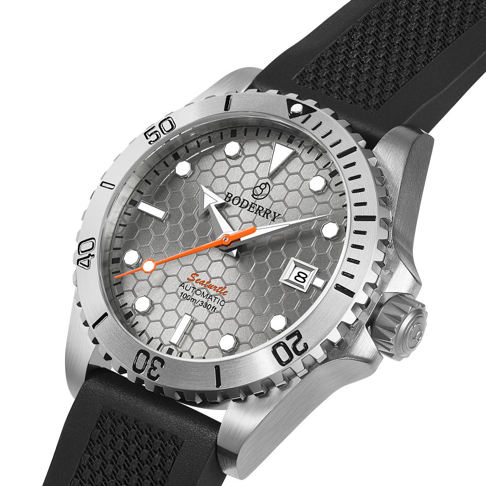 SEATURTLE.OCEAN(TITANIUM) - Automatic Titanium Diver Watch | Titanium Gray