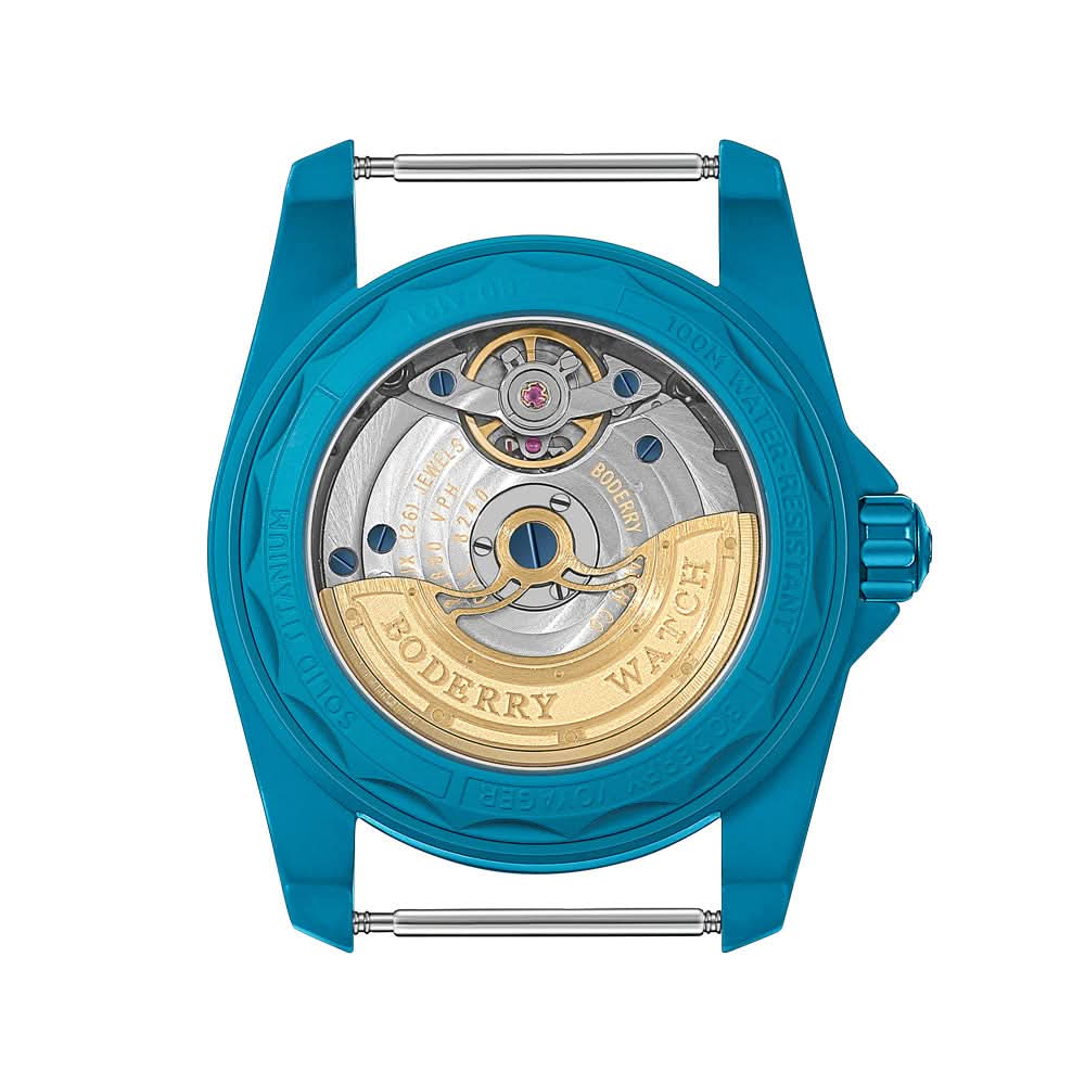 VOYAGER S72 – 72-Hour Power Reserve Titanium Automatic Field Watch, 100M Water Resistant | Cerulean Blue/Bracelet