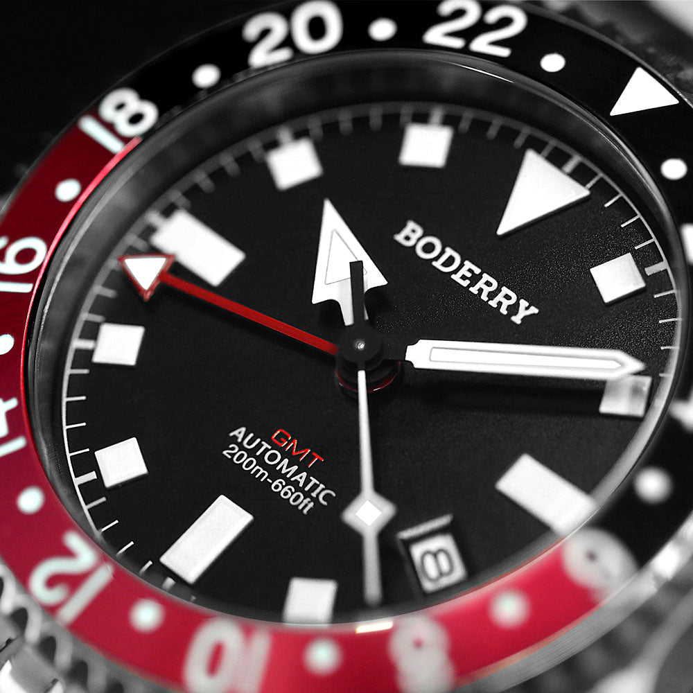 ADMIRAL GMT - 200M Waterproof Titanium Automatic Diver Watch | Black