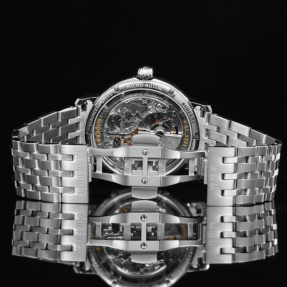 ELITE II - Engraved Micro-rotor Watch | Silver