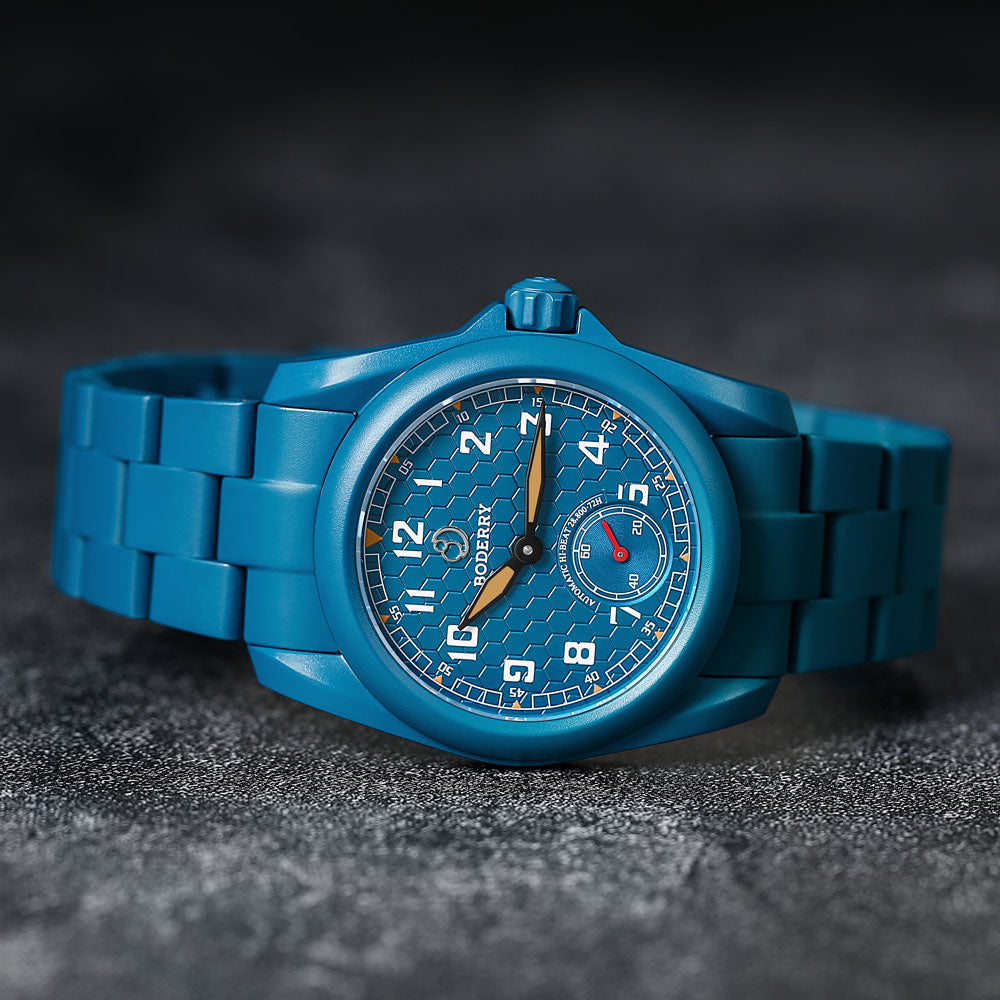VOYAGER S72 – 72-Hour Power Reserve Titanium Automatic Field Watch, 100M Water Resistant | Cerulean Blue/Bracelet