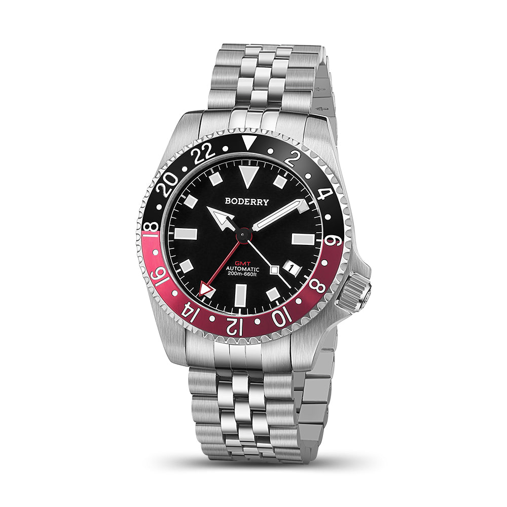 ADMIRAL GMT - 200M Waterproof Titanium Automatic Diver Watch | Black