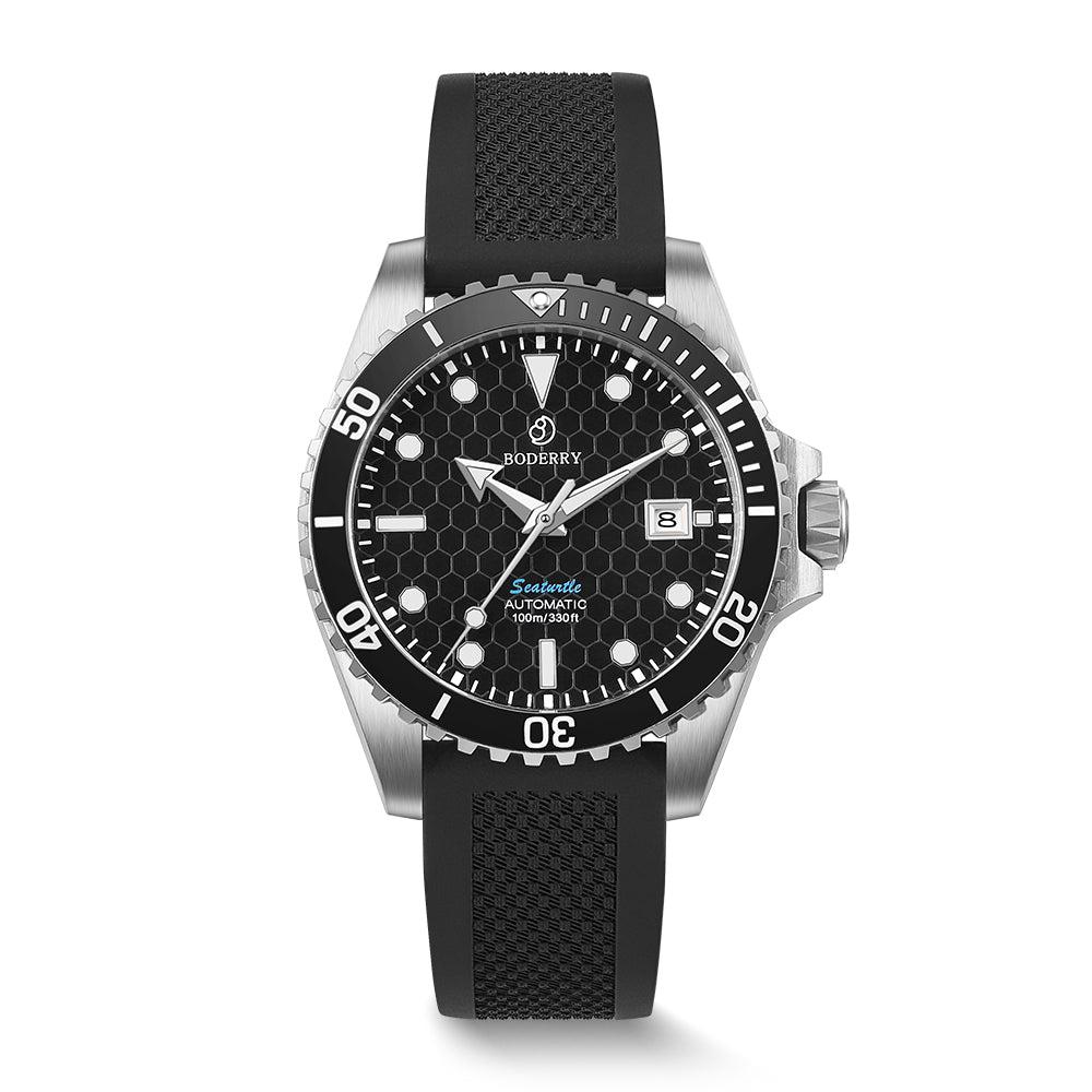SEATURTLE.OCEAN(TITANIUM) - Automatic Titanium Diver Watch | Black