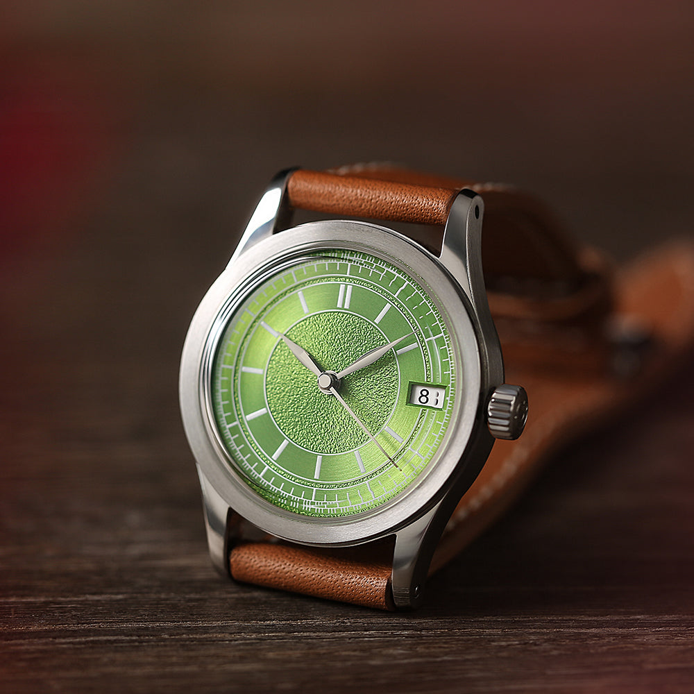 HOU - 80-Hour Power Reserve Vintage Automatic Watch | Avocado Green