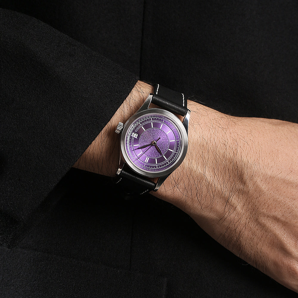 HOU - 80-Hour Power Reserve Vintage Automatic Watch | Purple