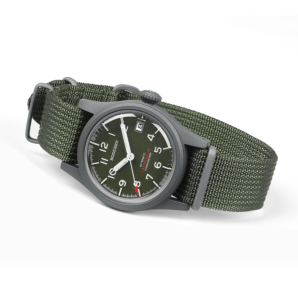 LANDMASTER - 100M Waterproof Titanium Automatic Field Watch | Green