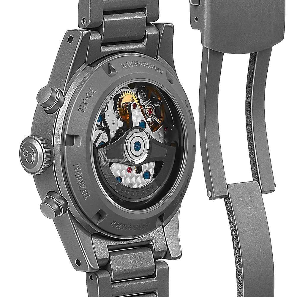 LANDMASTER Chronograph – Titanium Automatic Tritium Field Watch | Yellow-bracelet