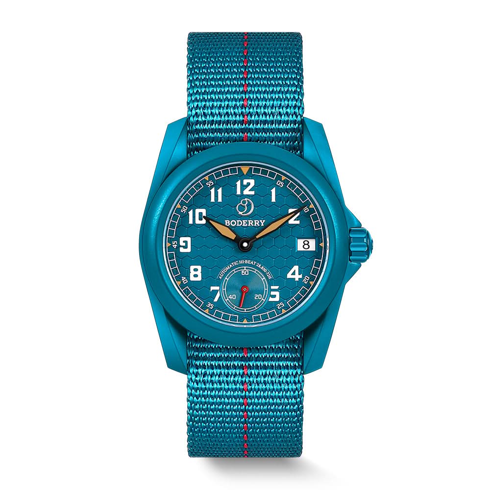 VOYAGER S72 – 72-Hour Power Reserve Titanium Automatic Field Watch, 100M Water Resistant | Cerulean Blue