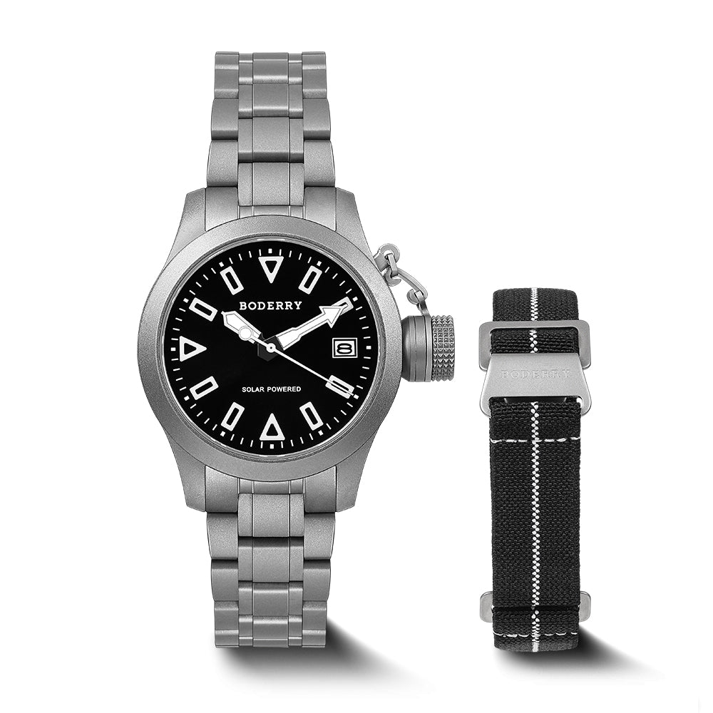 FALCON Canteen - Titanium Solar-Powered Watch | Dive/Bracelet