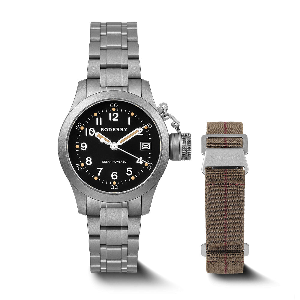 FALCON Canteen - Titanium Solar-Powered Watch | Field/Bracelet