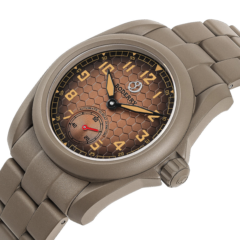 VOYAGER S72 – 72-Hour Power Reserve Titanium Automatic Field Watch, 100M Water Resistant | Desert Tan/Bracelet