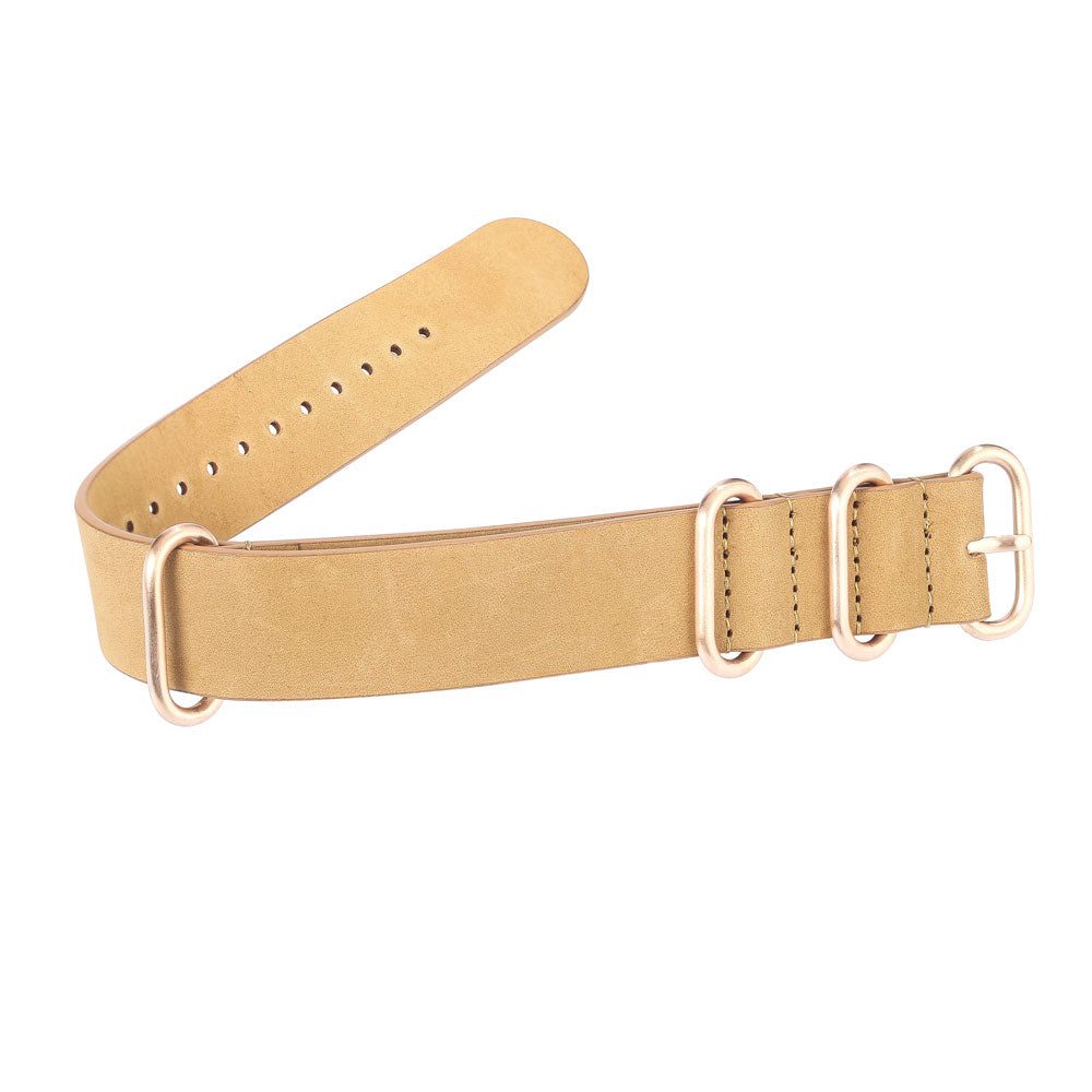 22mm Wide Cowhide Strap(Gold Buckle)| Suitable for all watches with 22mm lug width