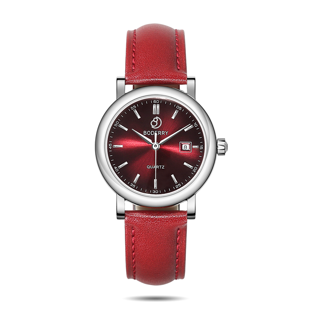 Women Watch | 32mm - Silver/Claret - Boderry Classic Watches