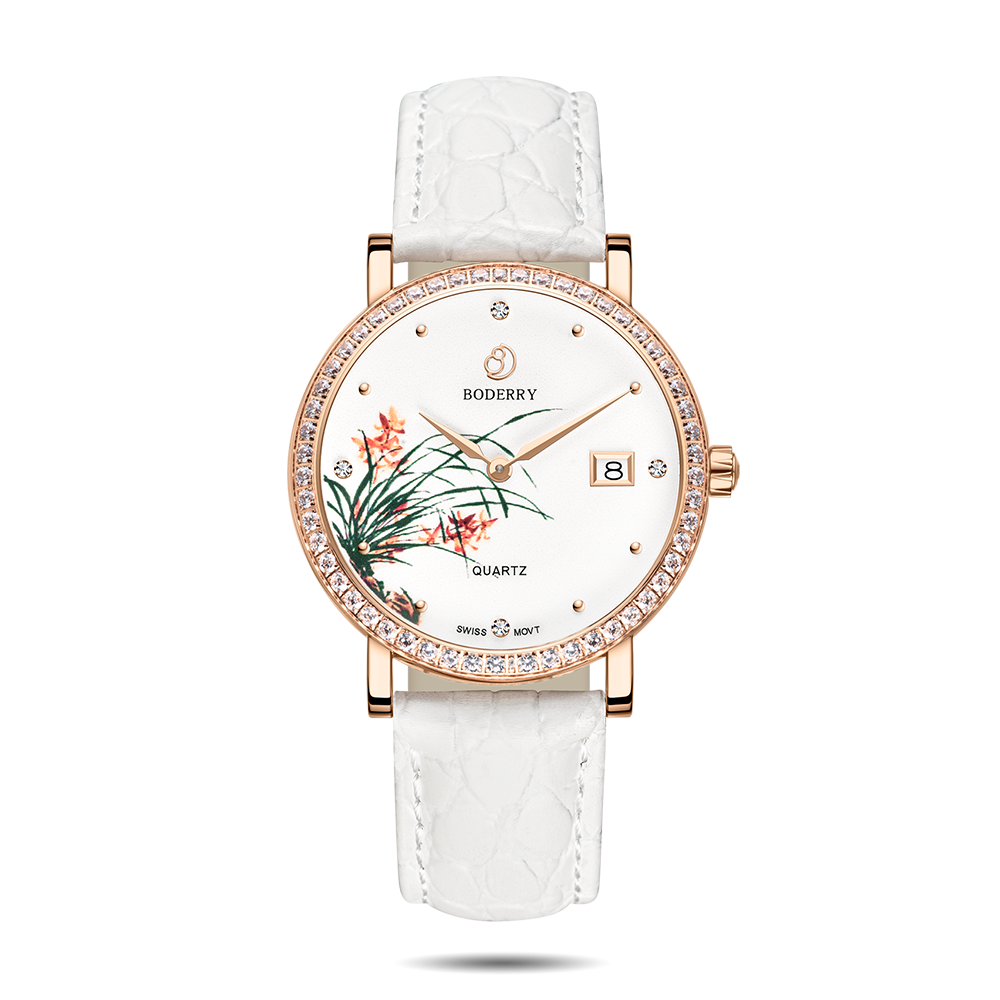 Women Watch | Chrysanth Rose Gold Case  Watch-Boderry Flower Boderry Watches