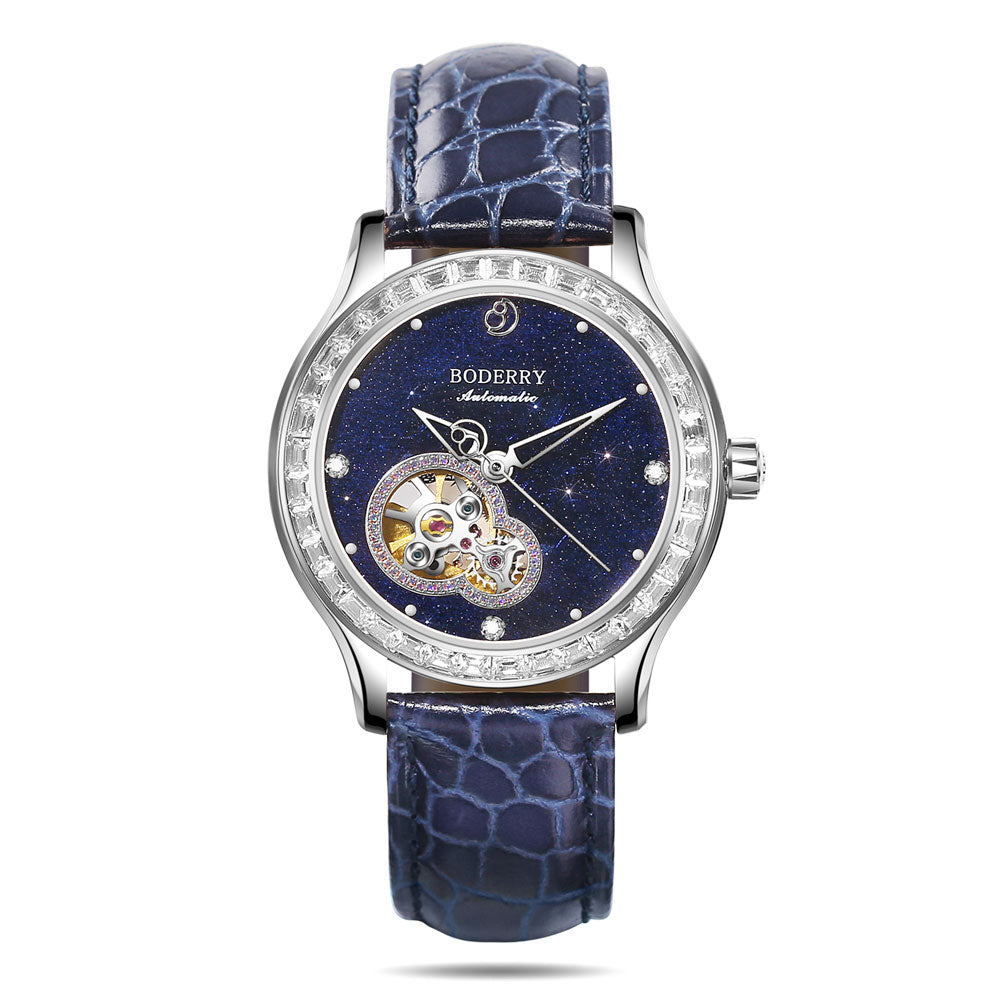 DRAGONFLY - Luxury Women Automatic Watch | Crystal Silver Case