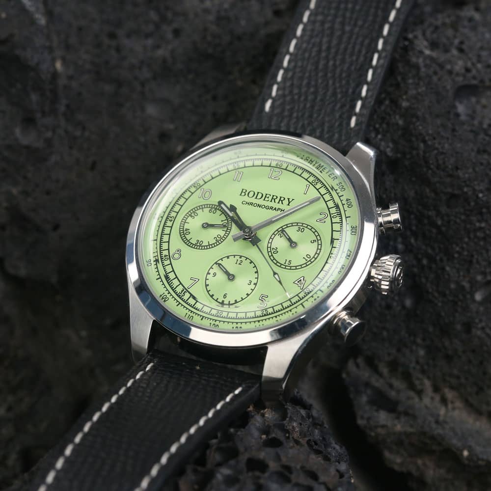 ASYMMETRY - Mechanical Chronograph with Domed Sapphire Crystal | Avocado