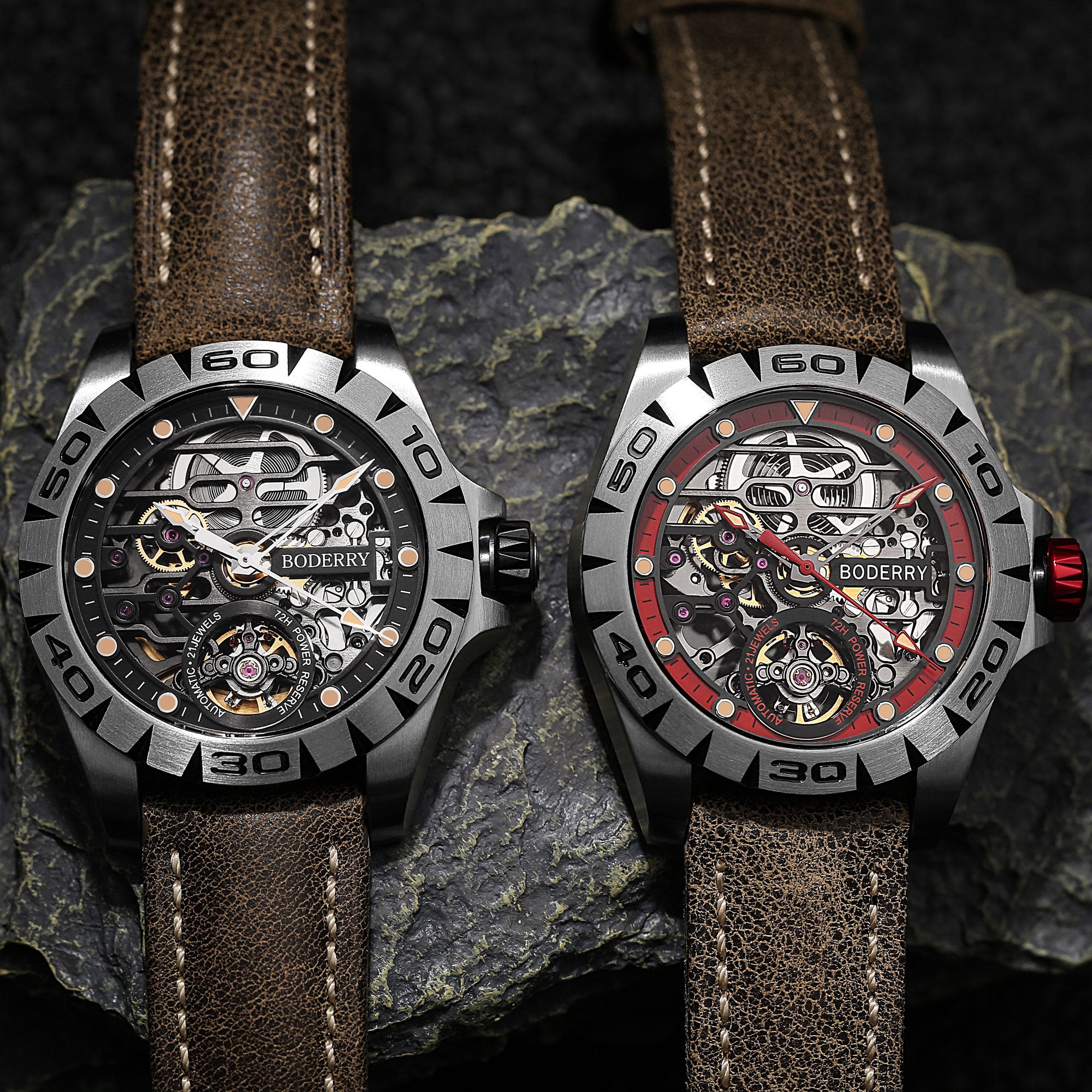 URBAN SKELETON(TITANIUM) V2.0-Silver Hands - Hi-beat(28,800 bph) with 72 hrs Power-reserve Automatic Watch | Black Dial