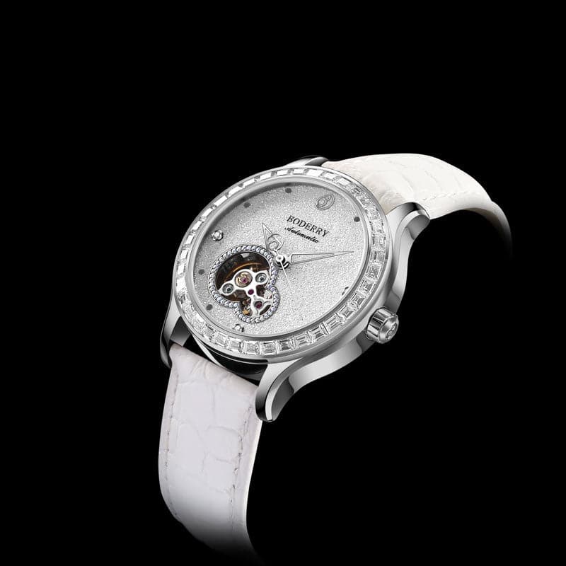 Women Automatic Watch | Crystal Silver Case-Boderry Dragonfly Boderry Watches