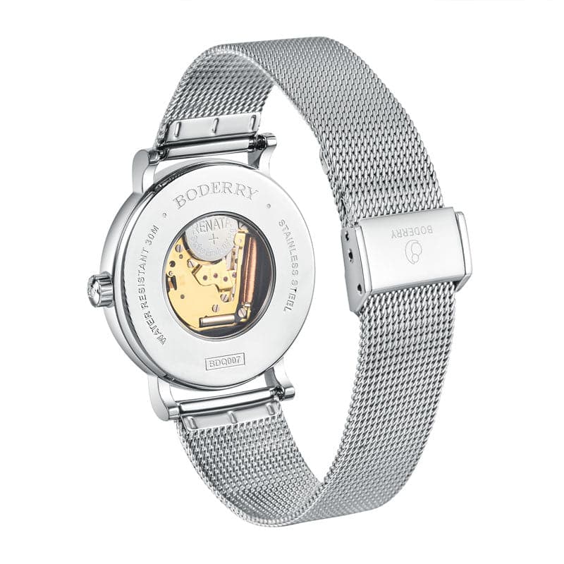 Women Watch | Orchid Silver Mesh Watch-Boderry Flower Boderry Watches