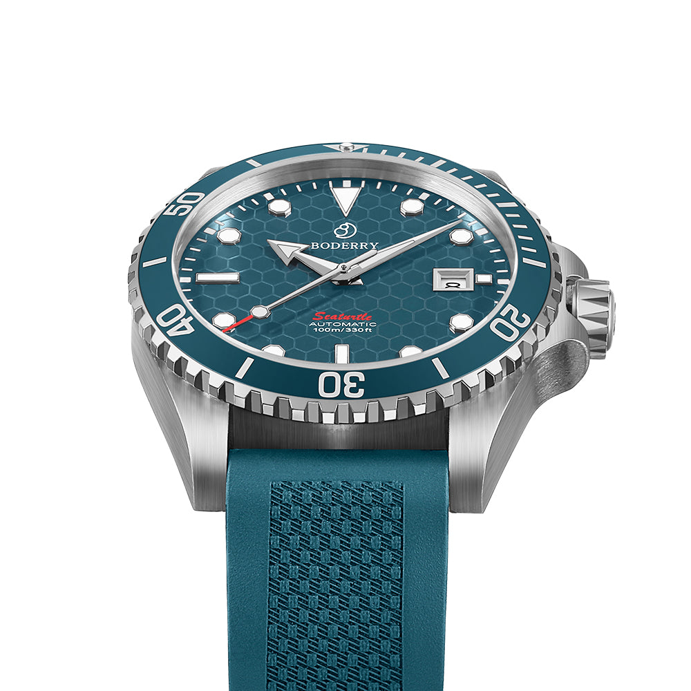 SEATURTLE.OCEAN(TITANIUM) - Automatic Titanium Diver Watch | Sea Blue