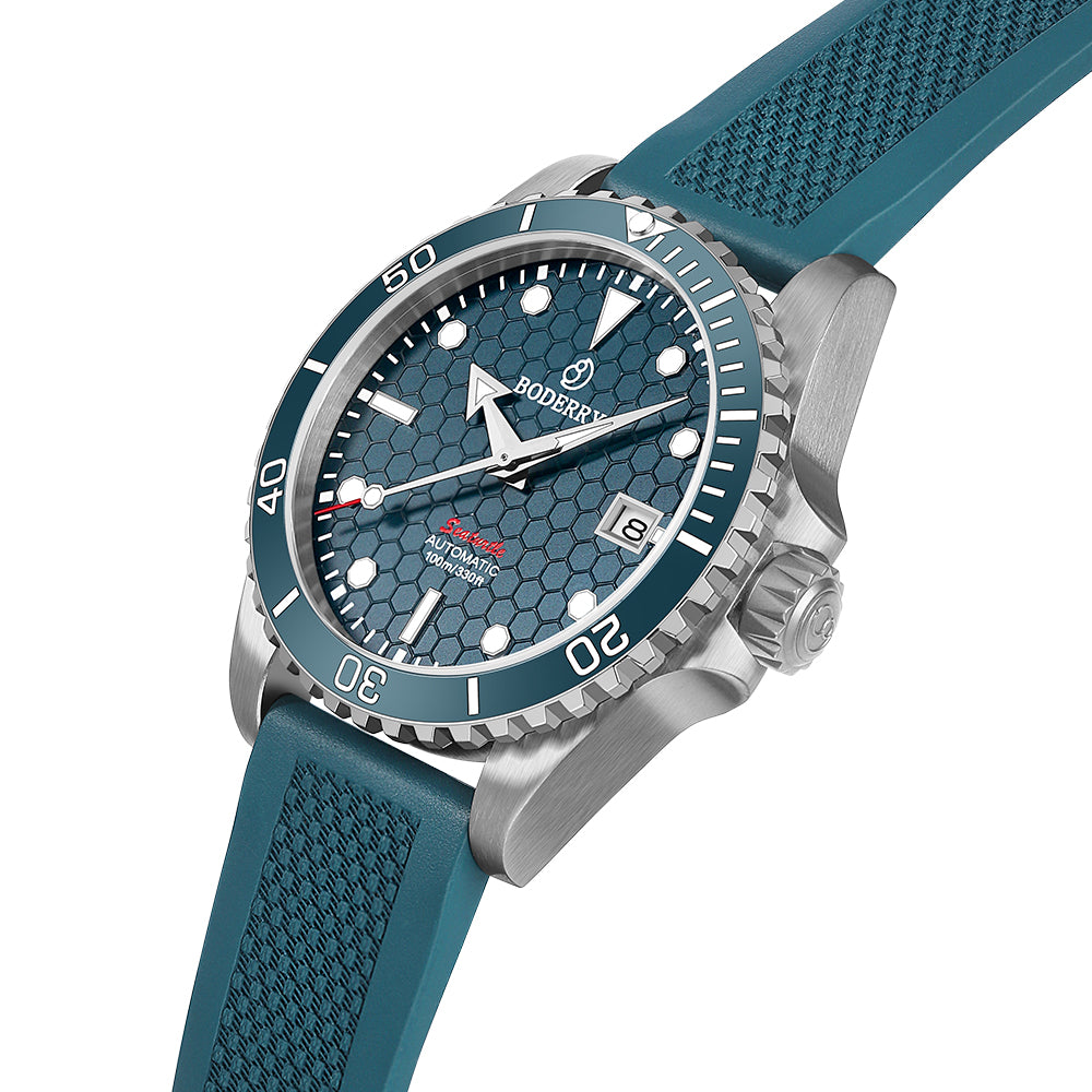 SEATURTLE.OCEAN(TITANIUM) - Automatic Titanium Diver Watch | Sea Blue