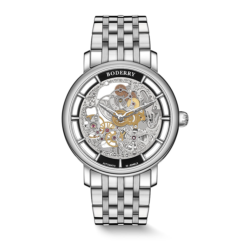 ELITE II - Engraved Micro-rotor Watch | Silver