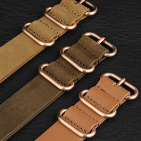 22mm Wide Cowhide Strap(Gold Buckle)| Suitable for all watches with 22mm lug width