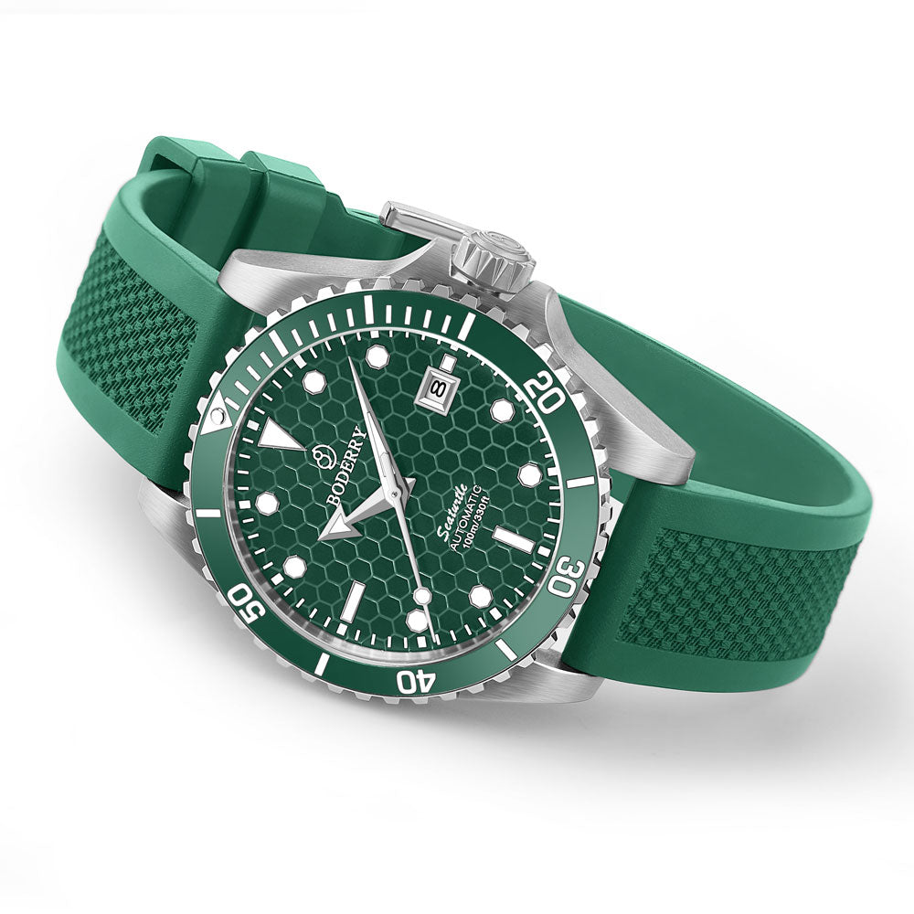 Green FKM Rubber Strap | Suitable for all watches with 20mm lug width