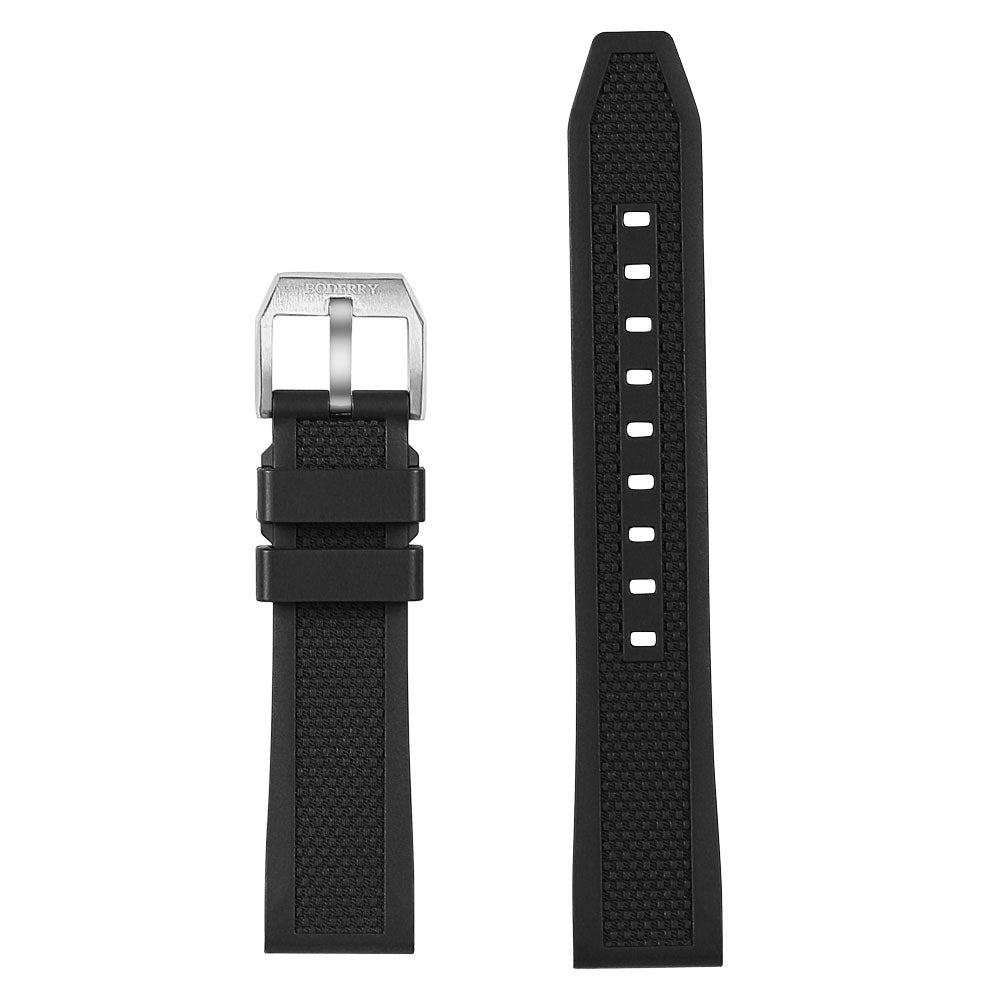 Black FKM Rubber Strap | Suitable for all watches with 20mm lug width