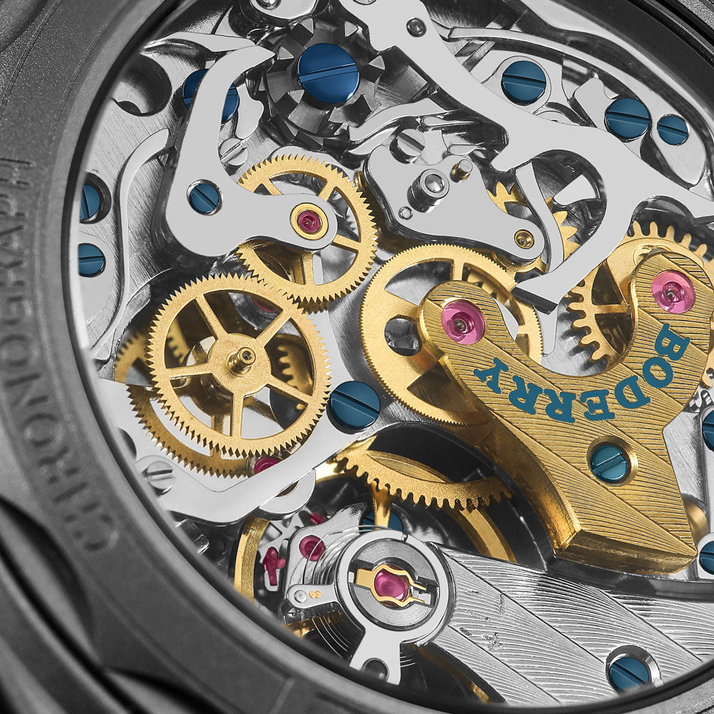 VOYAGER - Titanium Mechanical Chronograph Field Watch, 100M Water Resistant | Cerulean Blue