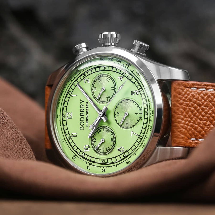 Mens Mechanical Chronograph Watch BODERRY ASYMMETRY