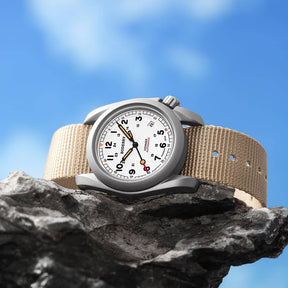 VOYAGER - 100M Waterproof Titanium Automatic Field Watch | White-bracelet