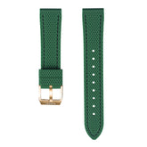Boderry Green Silicone Strap with Rose Gold Buckle | Suitable for all watches with 20mm lug width