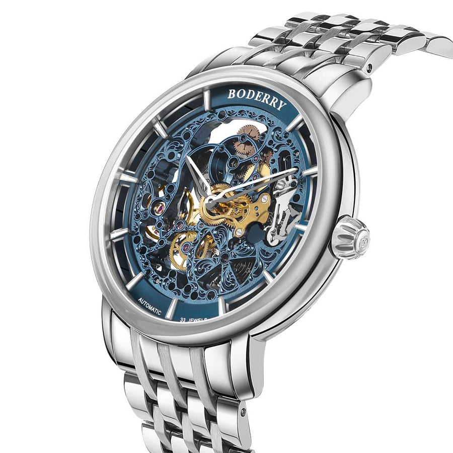 Boderry ELITE II - Micro-rotor Automatic Mechanical Watch | Blue
