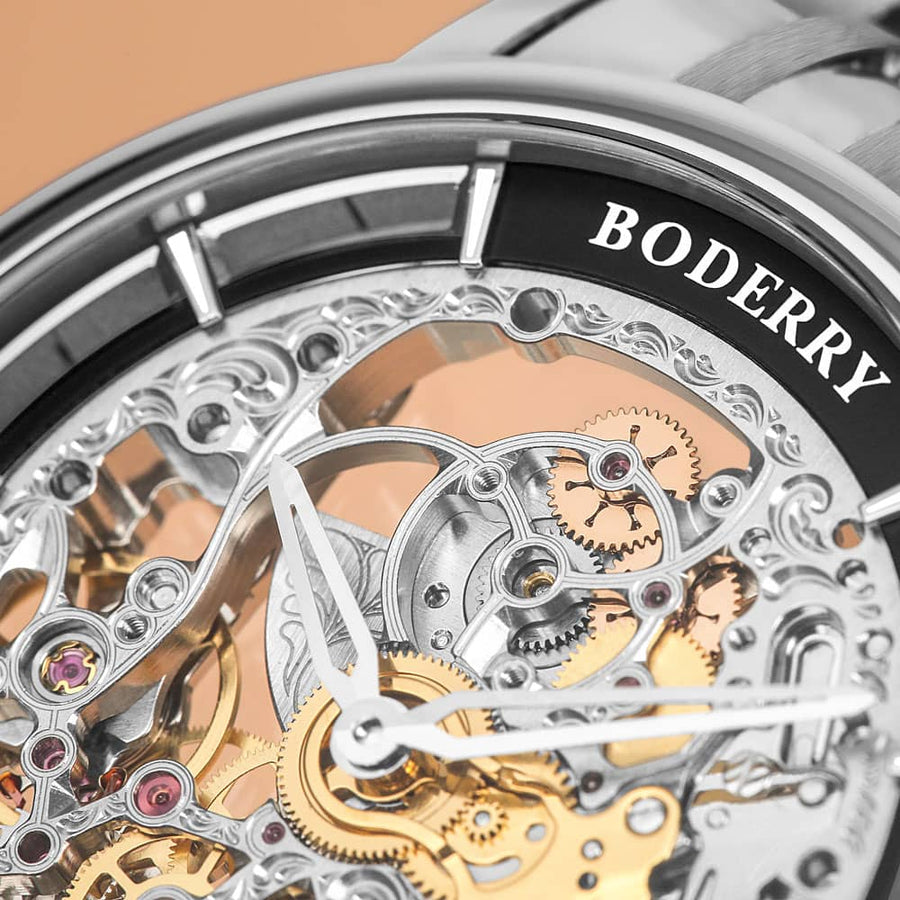 Boderry ELITE II - Micro-rotor Automatic Mechanical Watch | Silver