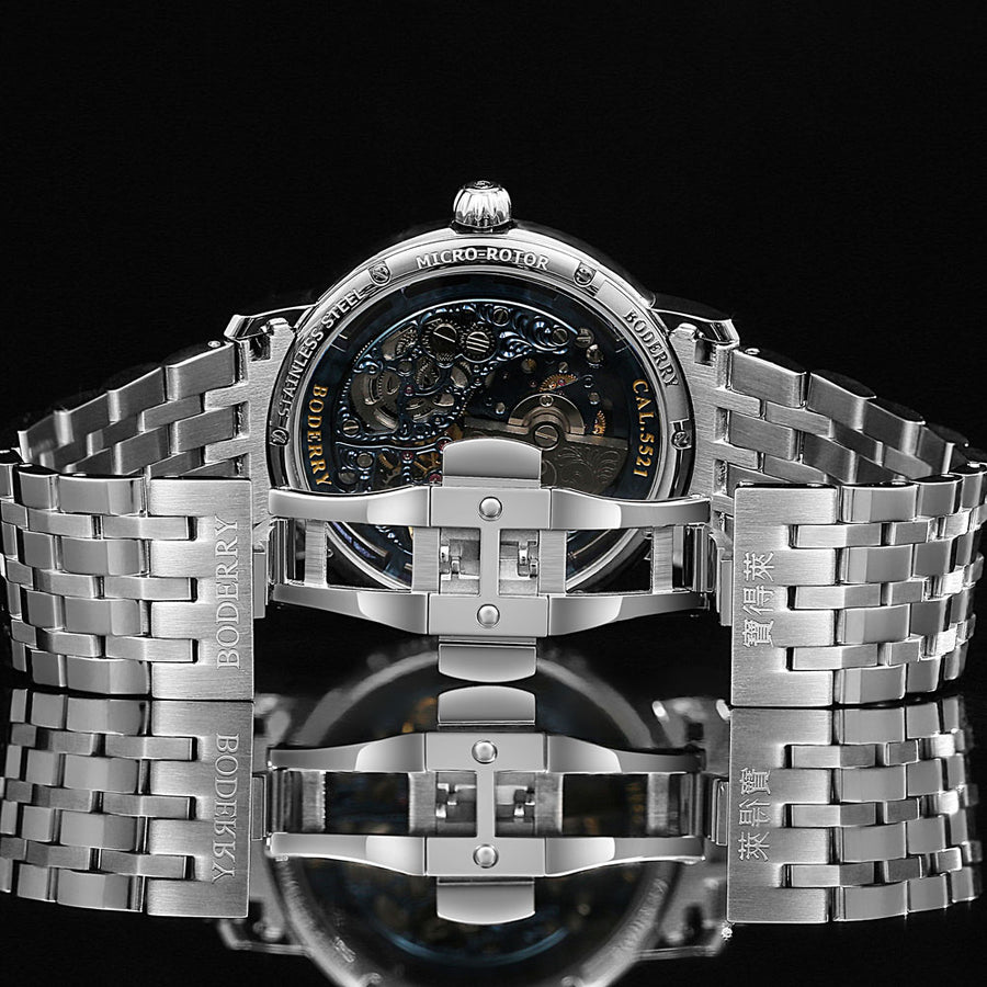 Boderry ELITE II - Micro-rotor Automatic Mechanical Watch | Blue