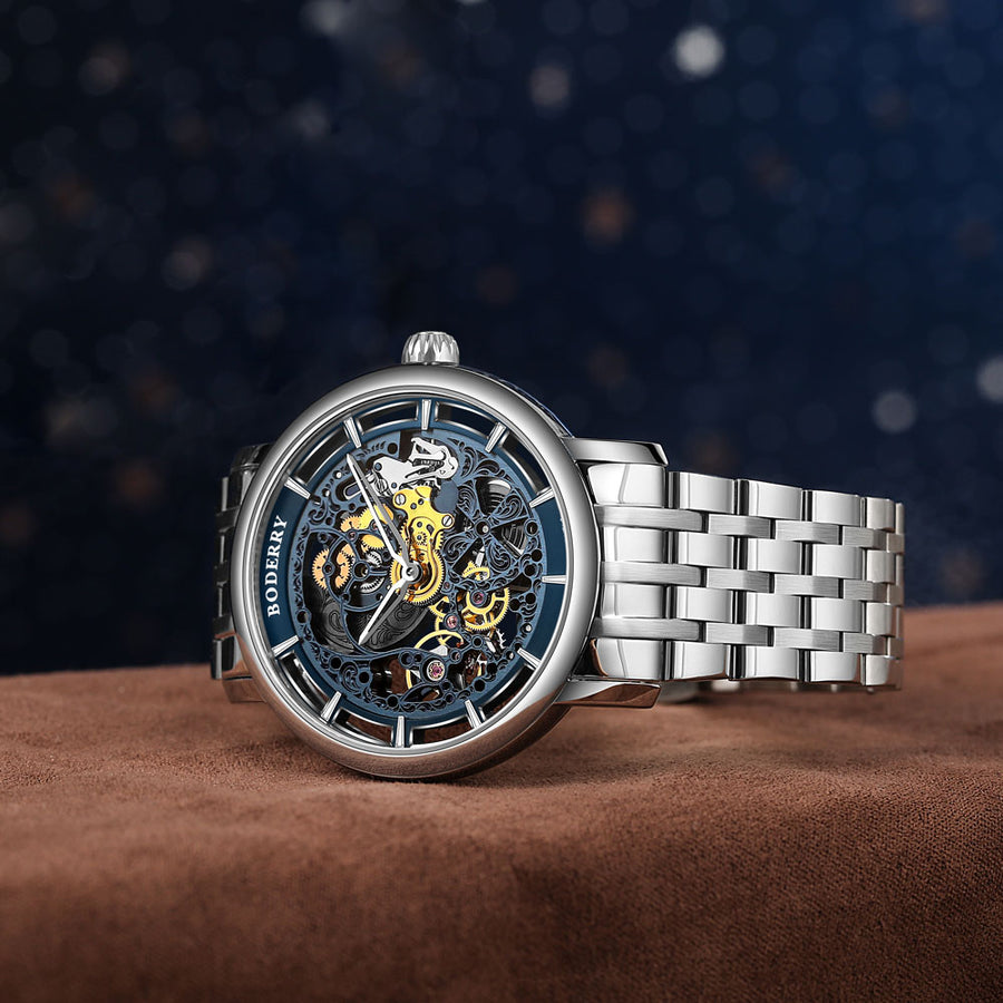 Boderry ELITE II - Micro-rotor Automatic Mechanical Watch | Blue