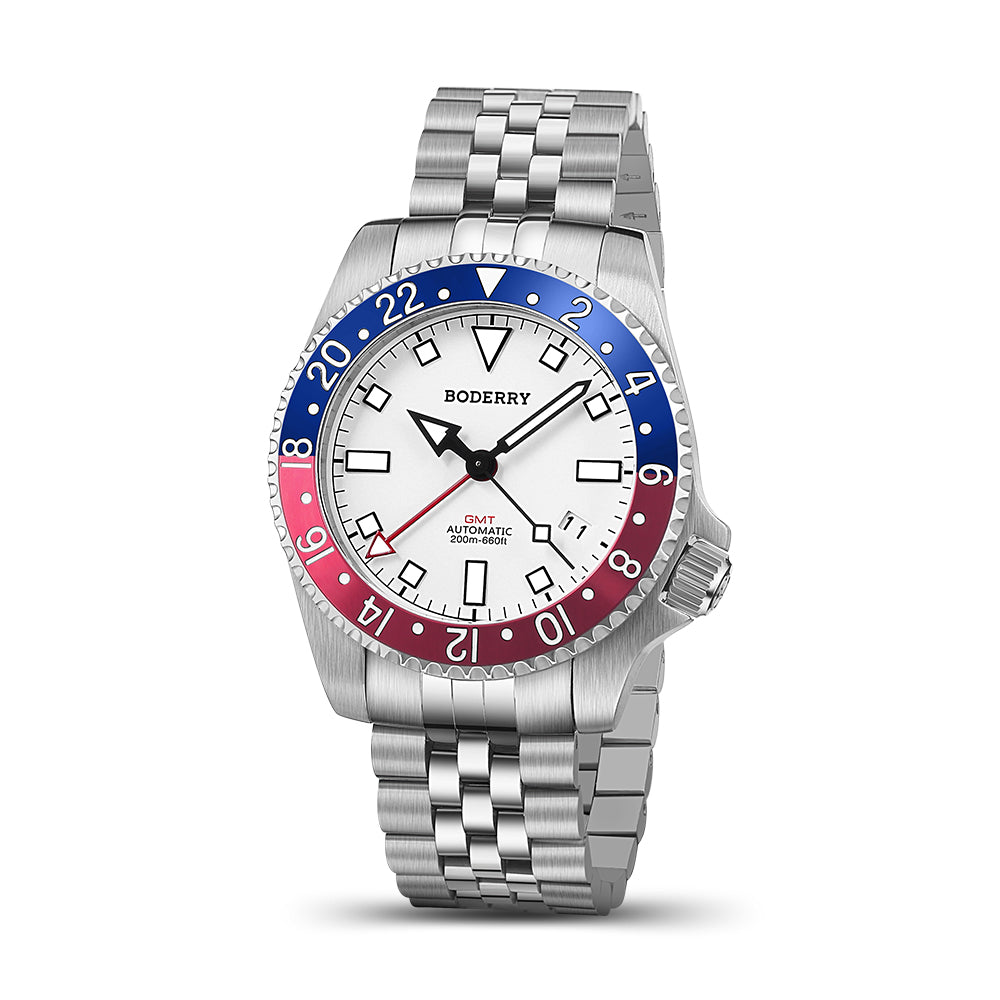 ADMIRAL GMT - 200M Waterproof Titanium Automatic Diver Watch | White