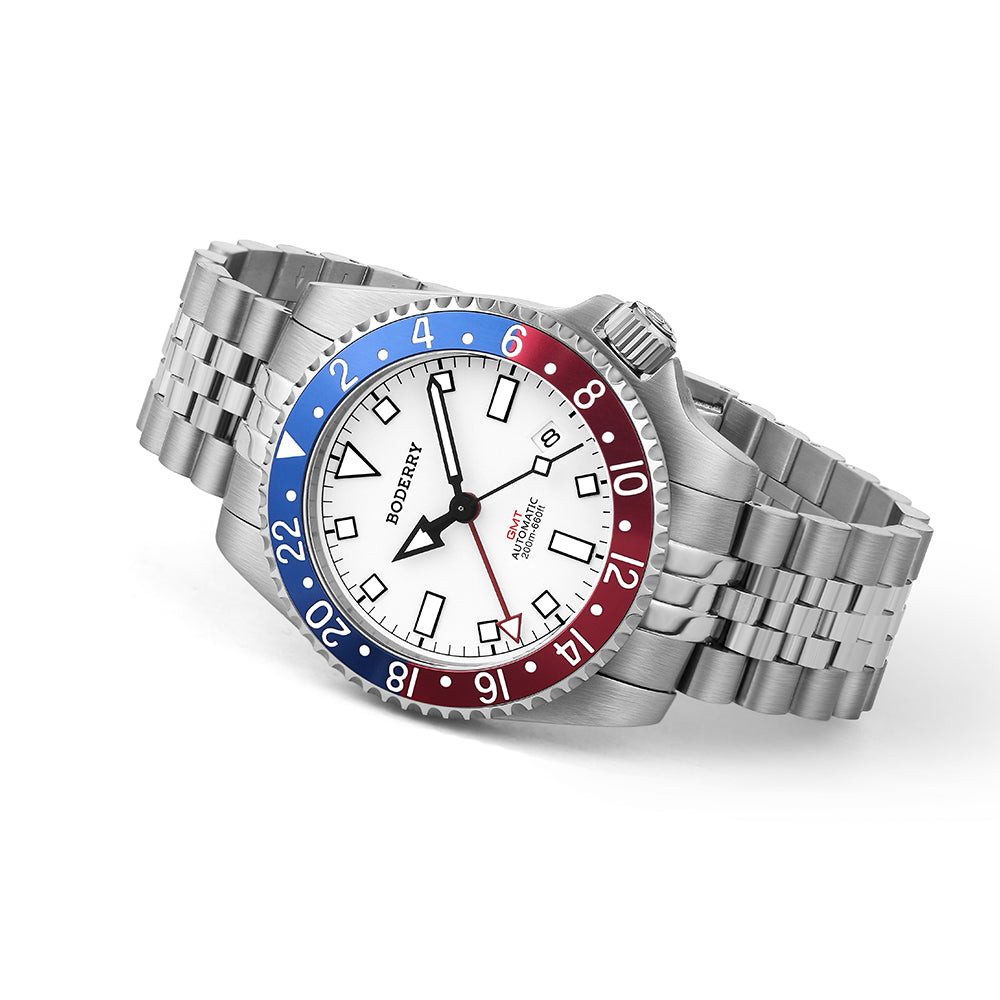 ADMIRAL GMT - 200M Waterproof Titanium Automatic Diver Watch | White