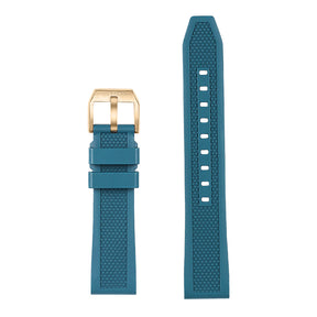 SeaBlue FKM Rubber Strap/Rose Gold Buckle | Suitable for all watches with 20mm lug width