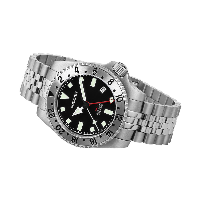 ADMIRAL GMT 200M Waterproof Titanium Automatic Diver Watch Black T admiral-gmt-200m-waterproof-titanium-automatic-diver-watch-black-t
