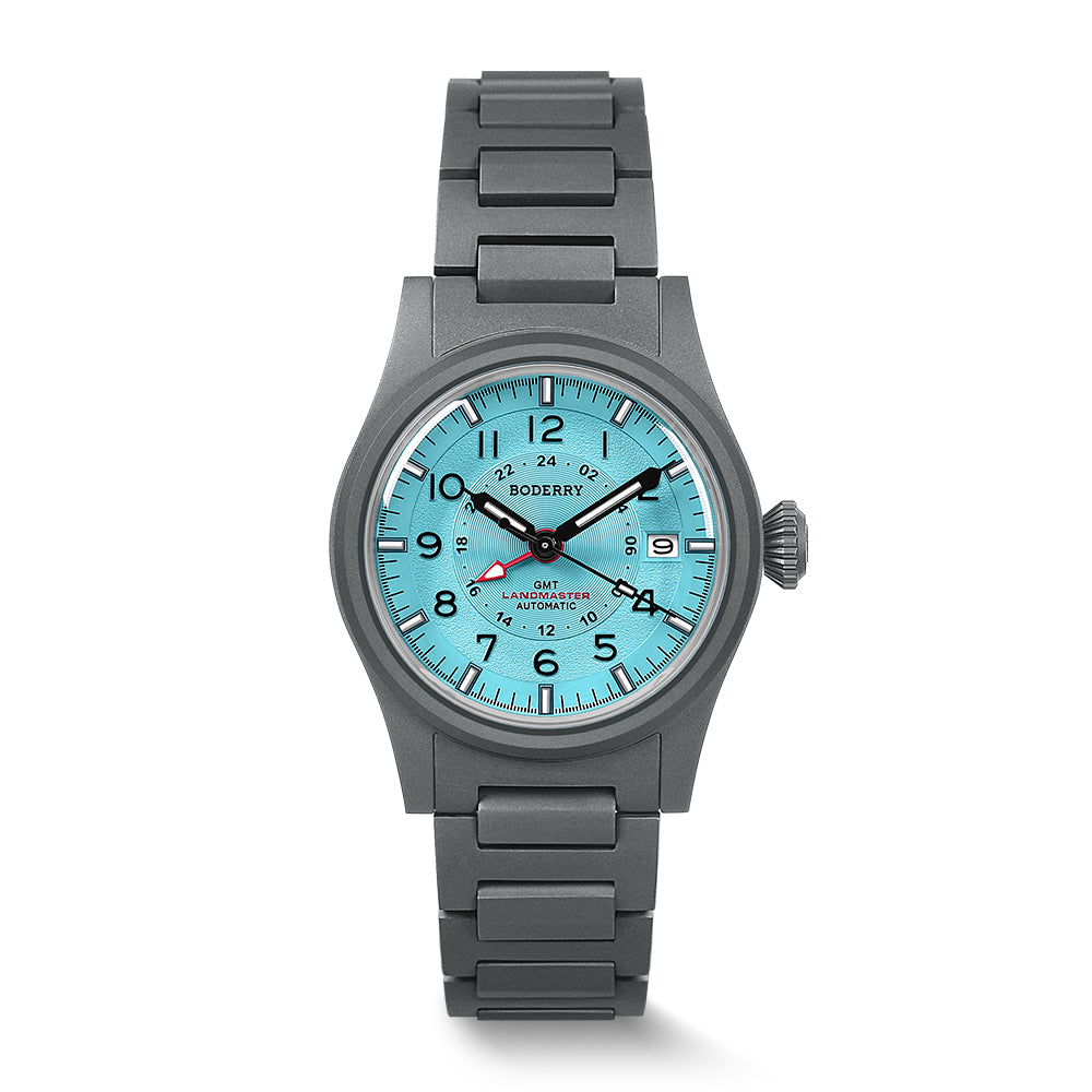 LANDMASTER GMT – Titanium Automatic Tritium Field Watch | Ice Blue-bracelet