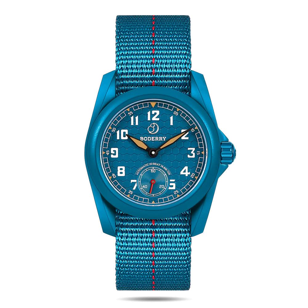 VOYAGER S72 – 72-Hour Power Reserve Titanium Automatic Field Watch, 100M Water Resistant | Cerulean Blue