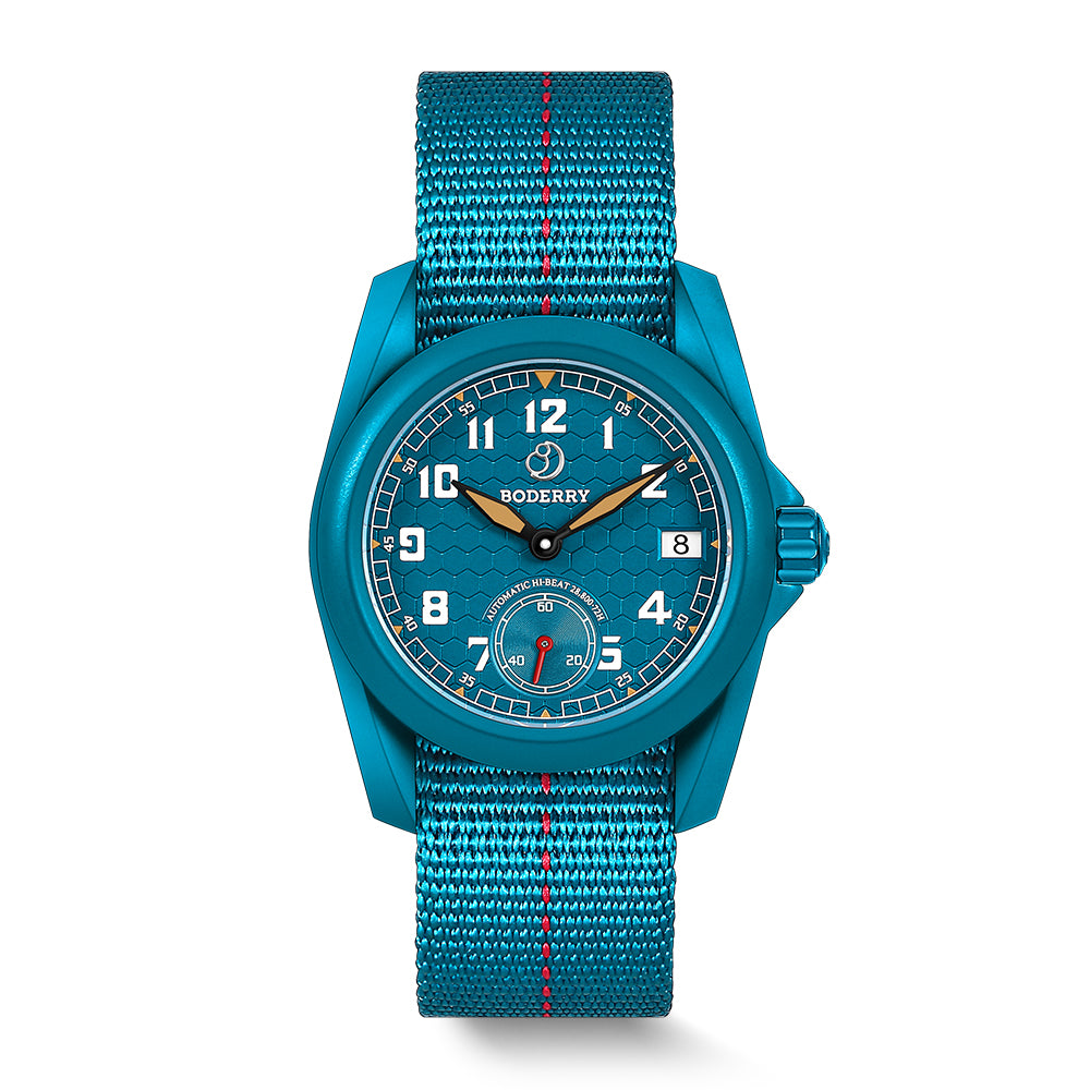 VOYAGER S72 – 72-Hour Power Reserve Titanium Automatic Field Watch, 100M Water Resistant | Cerulean Blue