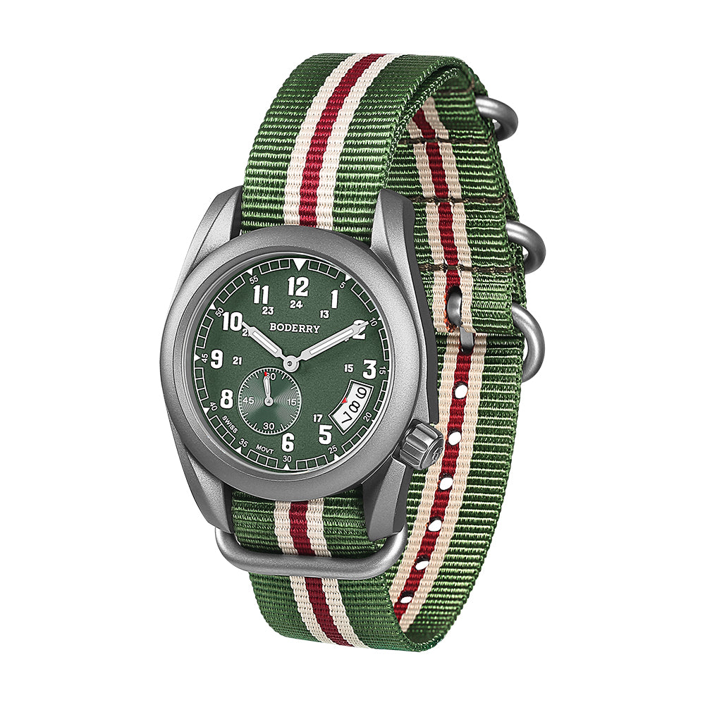 VOYAGER 38 - 100M Waterproof Titanium Field Watch | Green