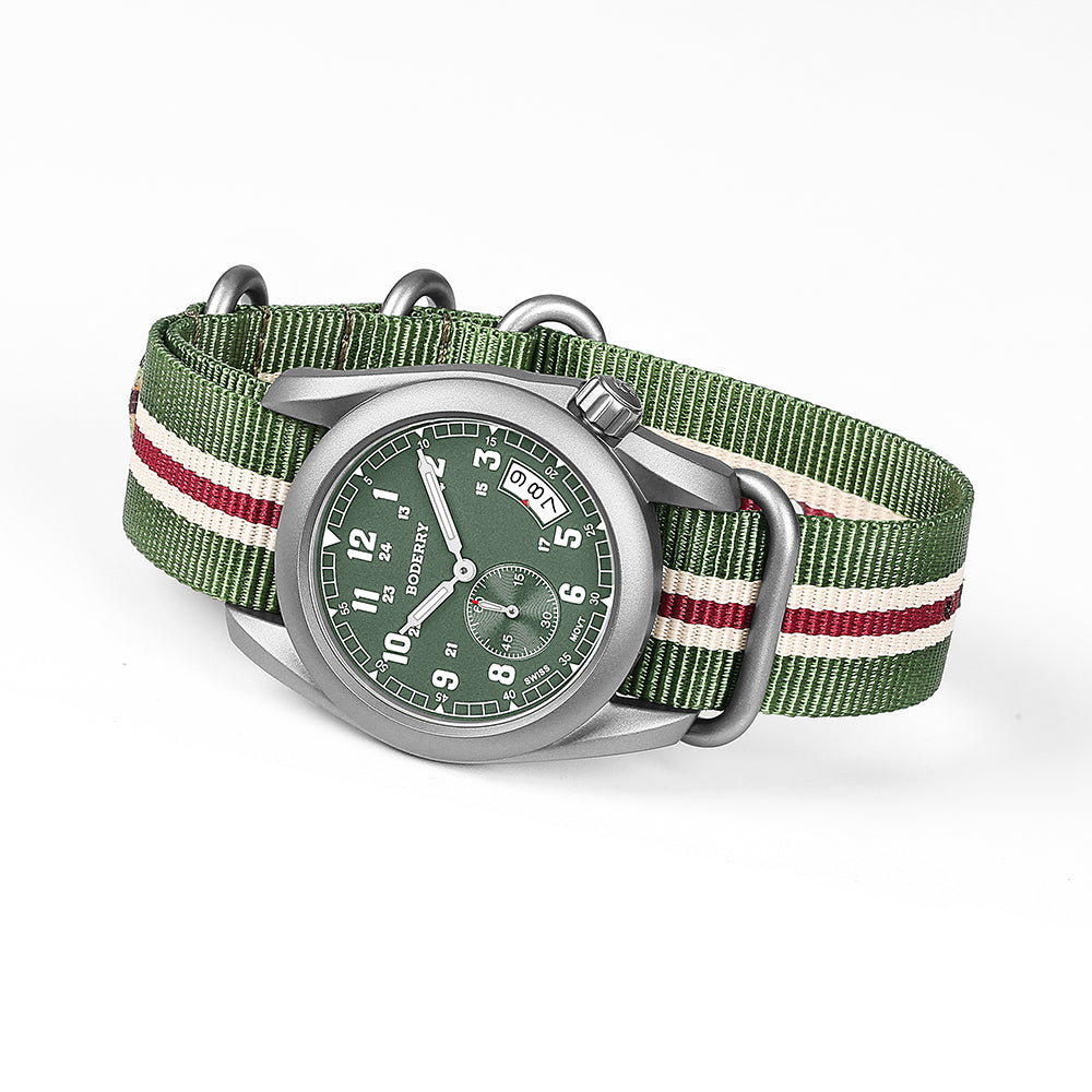 VOYAGER 38 - 100M Waterproof Titanium Field Watch | Green