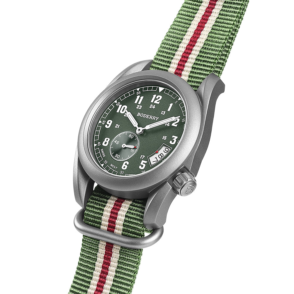 VOYAGER 38 - 100M Waterproof Titanium Field Watch | Green