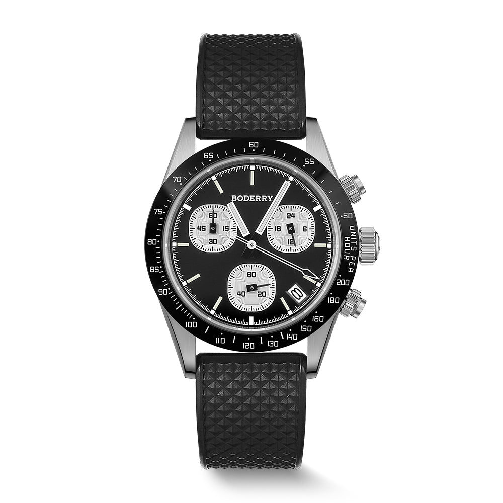 GOLDACE - 100M WR Titanium Mecha-Quartz Chronograph Watch | Black
